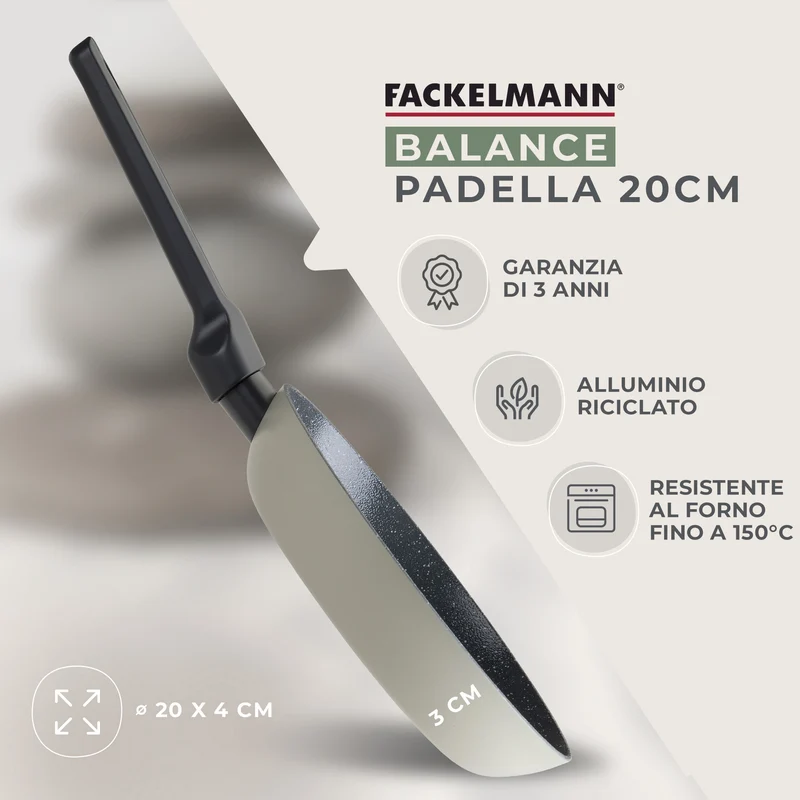 Padella Balance Ø 20 cm - Alluminio riciclato, rivestimento antiaderente in ceramica, senza PFAS - Adatta all'induzione