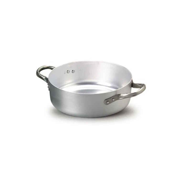 Casseruola alluminio bassa 2 manici ø 32 h.10 lt.8
