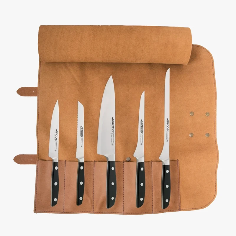 Bolsa piel y 5 cuchillos Serie Manhattan