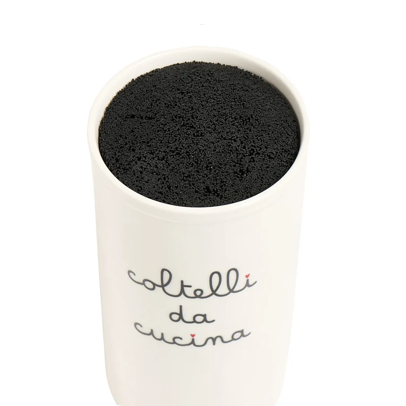 Portacoltelli in grès bianco "Coltelli da cucina"