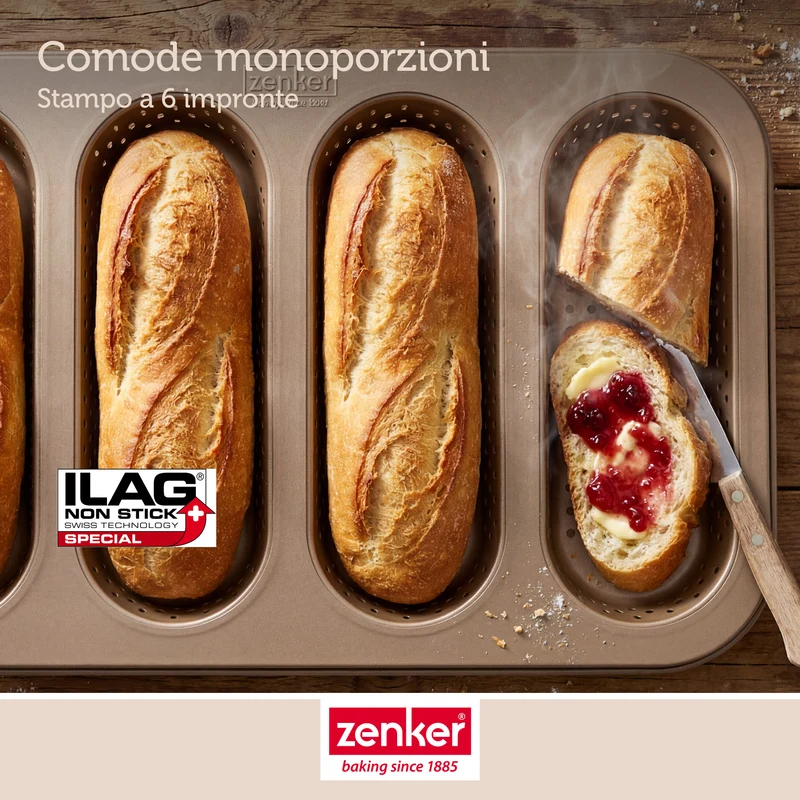 Teglia forata per baguette e panini