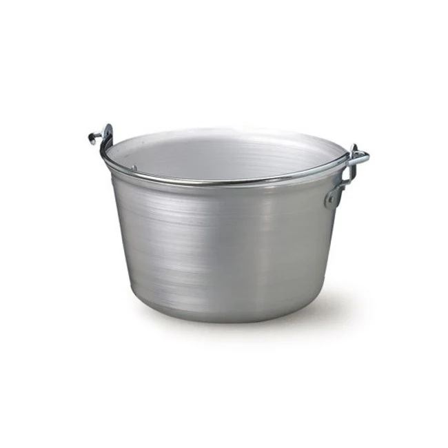 Paiolo alluminio conico manico arco cm.40 lt.20 h.22