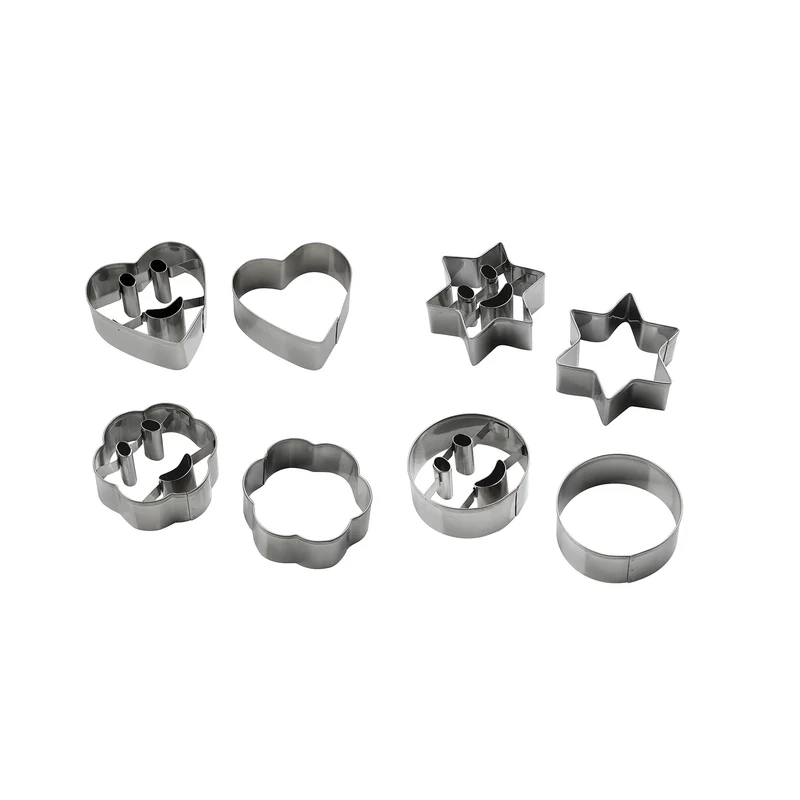 Tagliabiscotti in acciaio inox, confezione da 2 formine