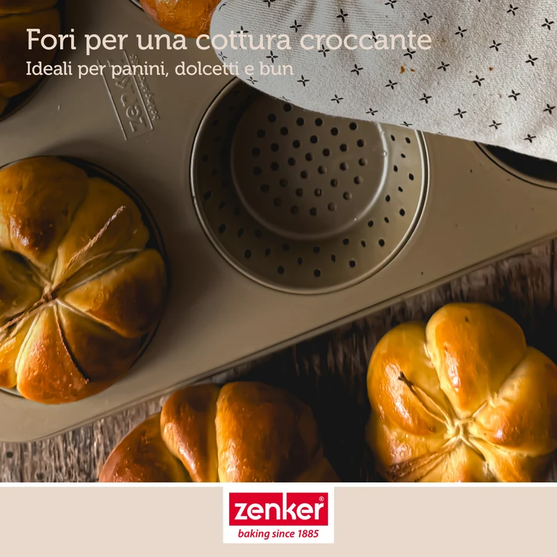 Teglia con 6 stampi forati per panini