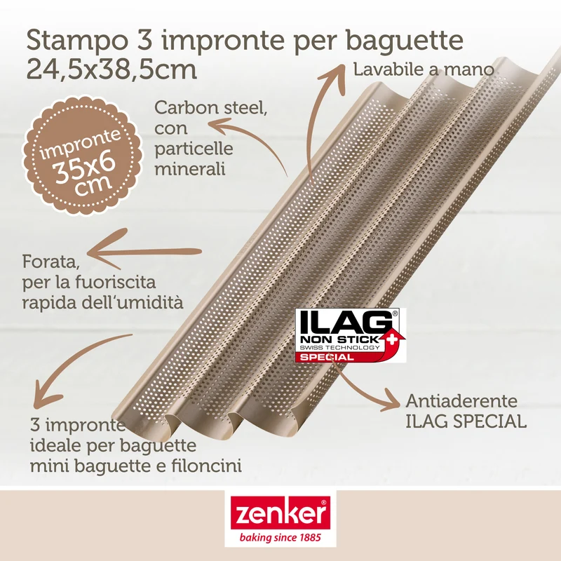 Teglia forata per baguette