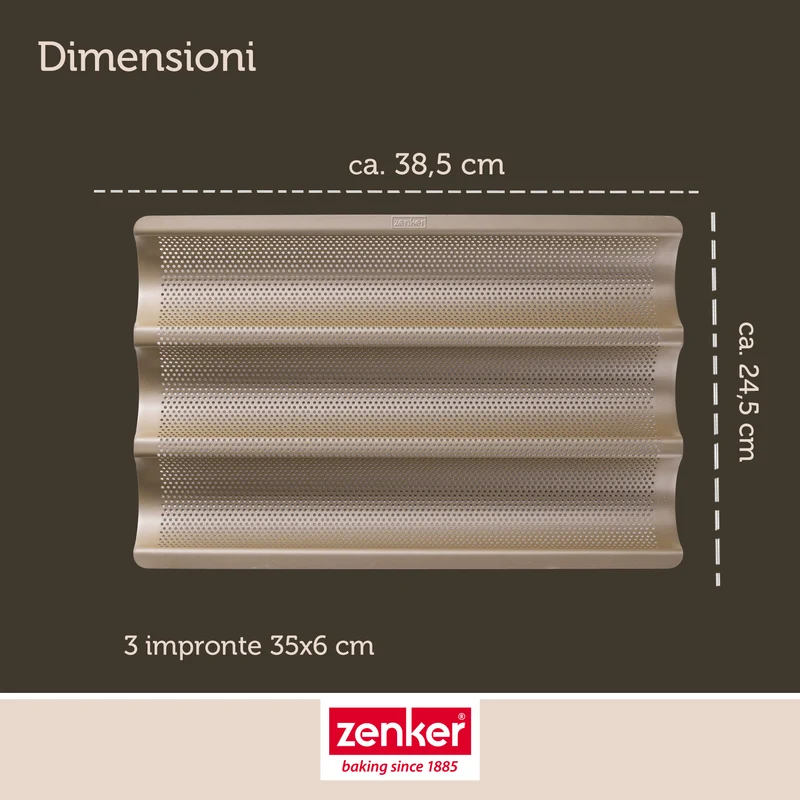 Teglia forata per baguette