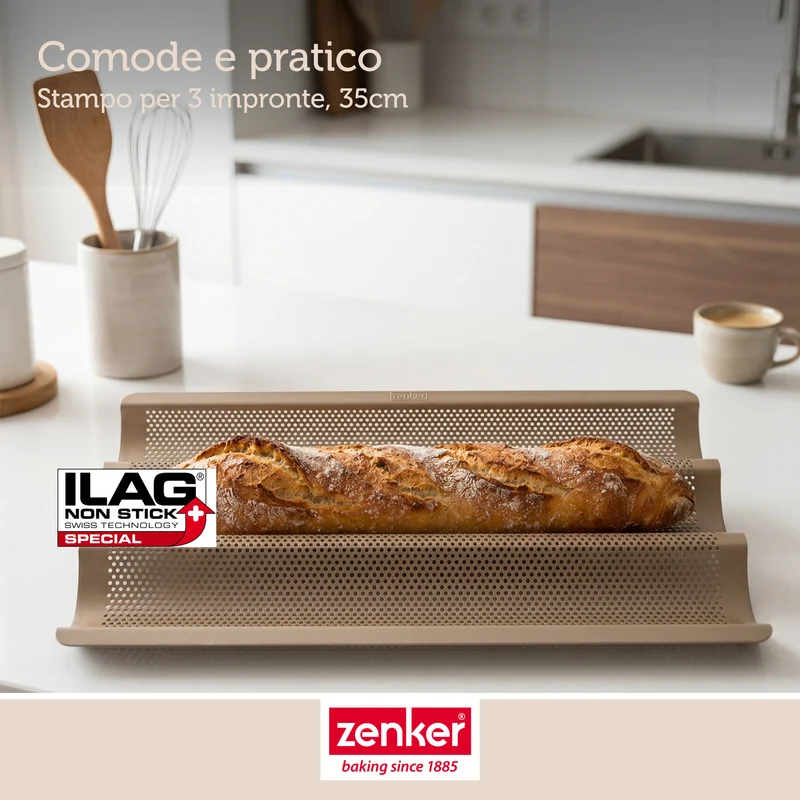 Teglia forata per baguette