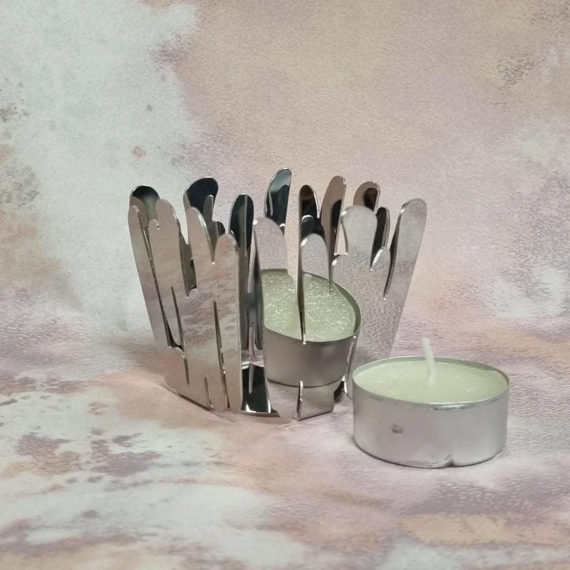 BARKHANDLE Portacandele in Acciaio Inox