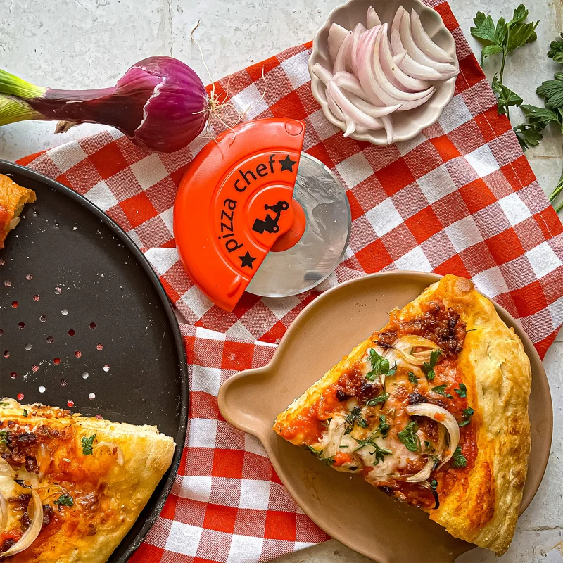 Rotella tagliapizza in acciaio, impugnatura plastica
