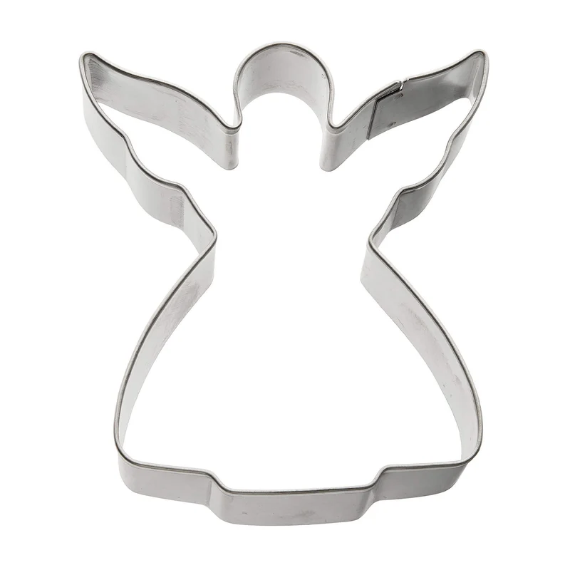 Taglia biscotti a forma di angelo, in banda stagnata. Dim. 6,5x6x2 cm.