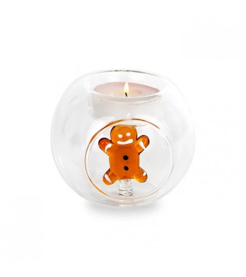 Set 4 Porta candele in vetro / Decoro Natalizio