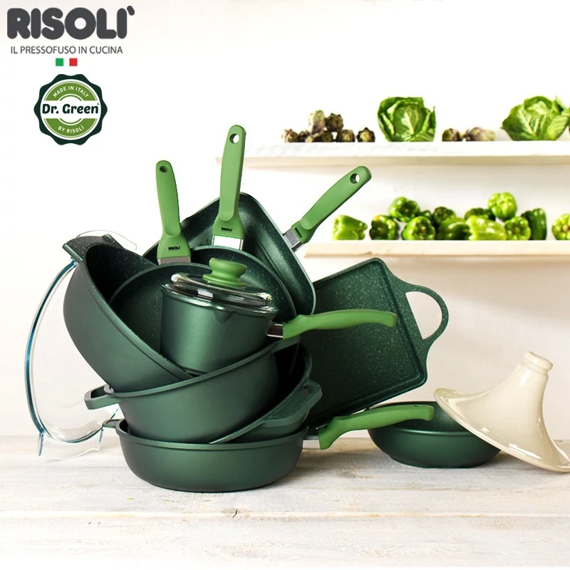 30 cm - Dr.Green Stone Wok Con Manico Antiaderente In Alluminio