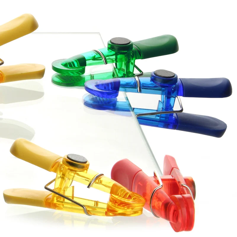 Mollette in plastica chiudi sacchetti o porta messaggi, magnetiche