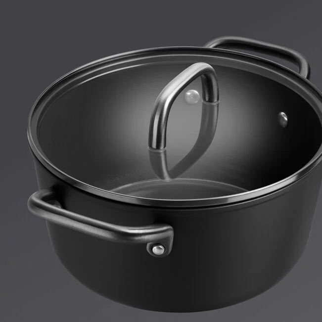 MILANO Pentola in Alluminio con coperchio - 24 cm, CERAFORCE Titanium