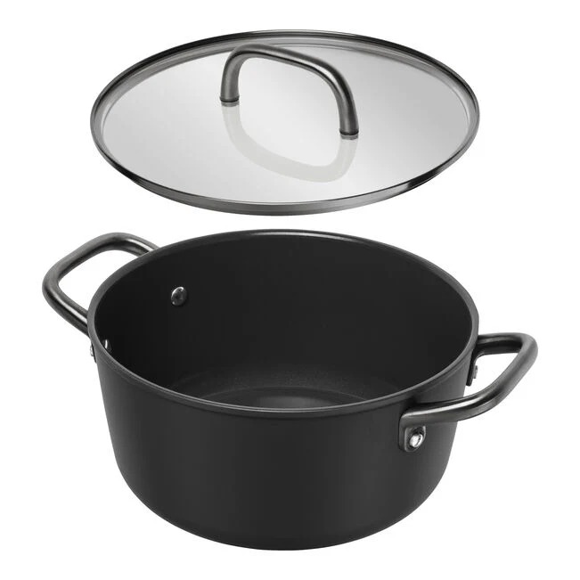 MILANO Pentola in Alluminio con coperchio - 24 cm, CERAFORCE Titanium