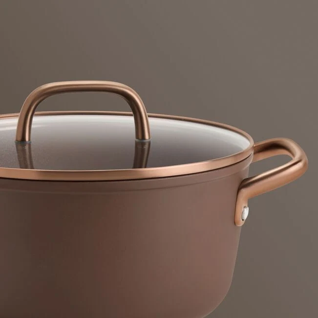 MILANO Pentola in Alluminio con coperchio - 24 cm, CERAFORCE Titanium