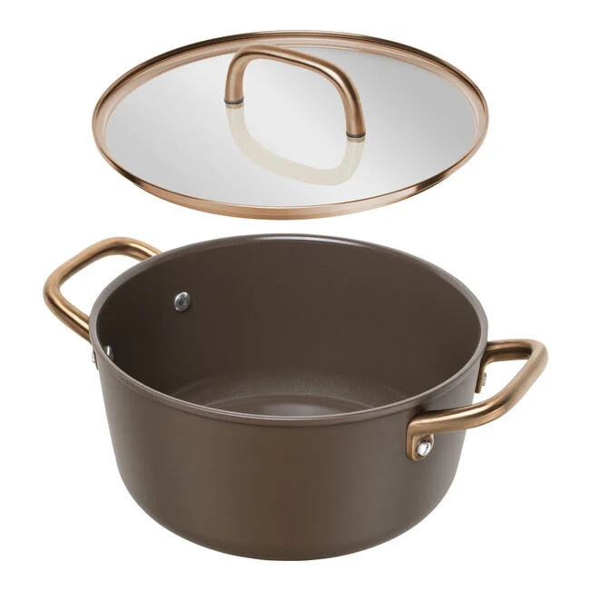 MILANO Pentola in Alluminio con coperchio - 24 cm, CERAFORCE Titanium