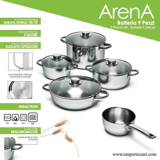ARENA - BATTERIA DI PENTOLE PER INDUZIONE - EMPORIO ZANI