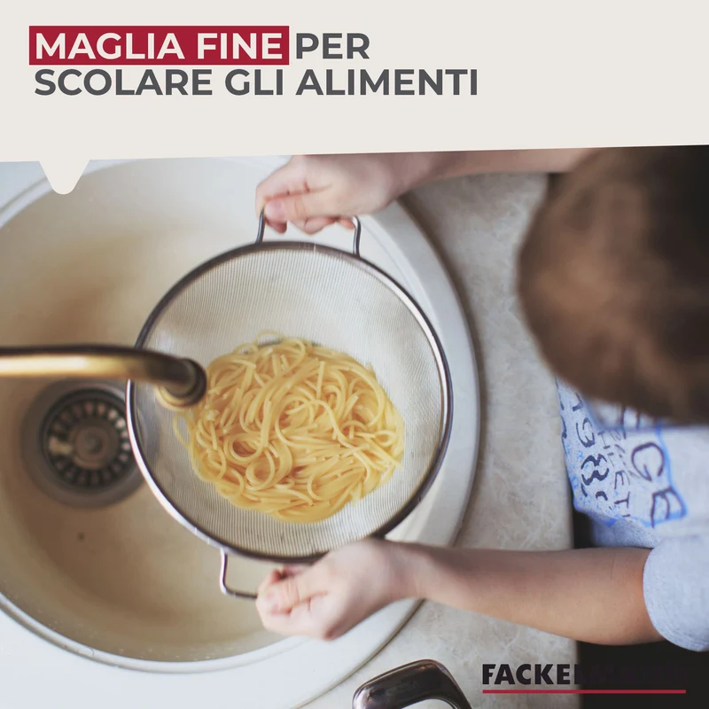 Colapasta in rete acciaio inox, diametro 20cm