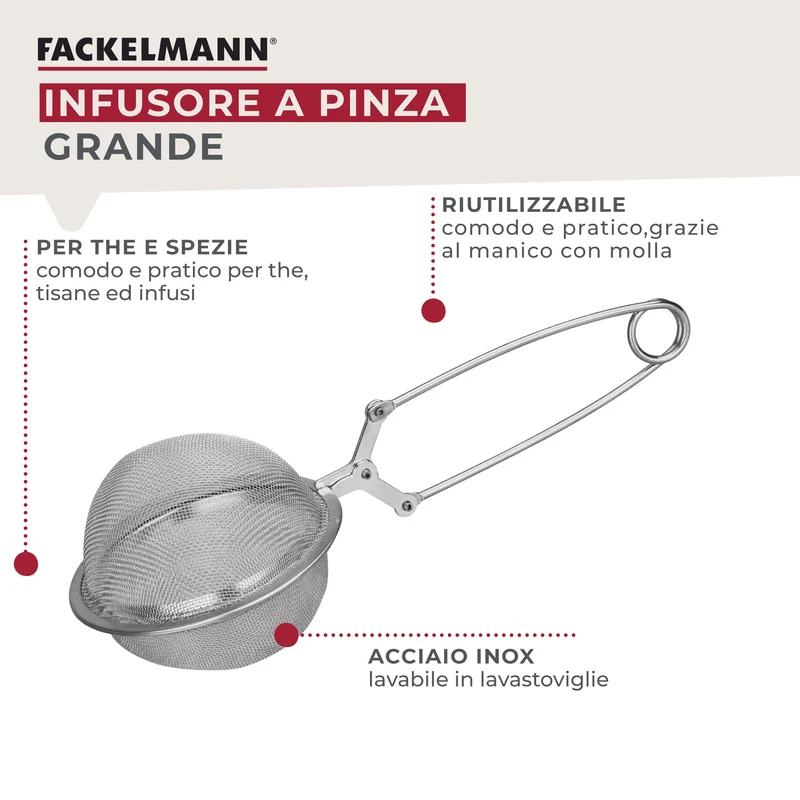 Infusore Ø8cm grande a molla, acciaio inossidabile