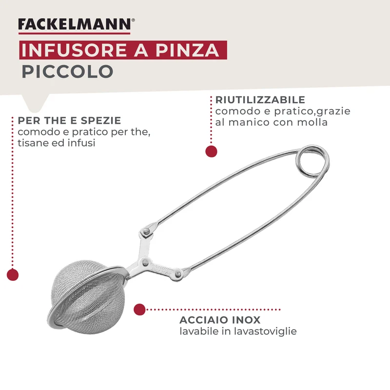 Infusore Ø4cm piccolo a molla, acciaio inossidabile