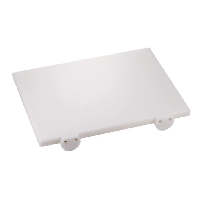 Tagliere bianco in HDPE con fermi, spigoli e bordi raccordati - 40x30 CM