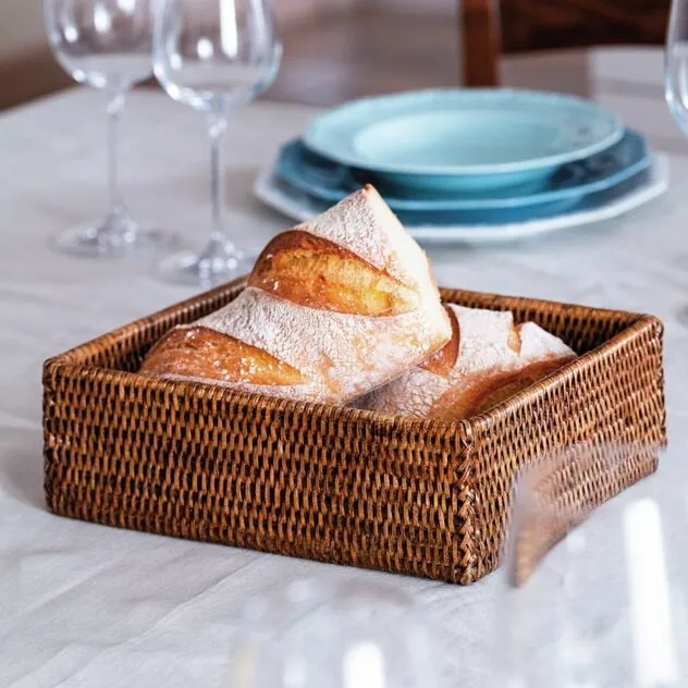 RADICI Contenitore in Rattan Rettangolare - 26,5 cm X 20,0 cm X 8,5 H
