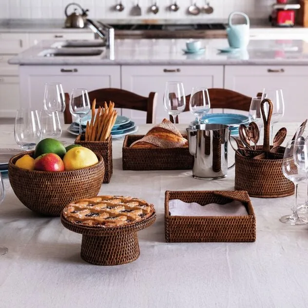 RADICI Contenitore in Rattan Rettangolare - 26,5 cm X 20,0 cm X 8,5 H