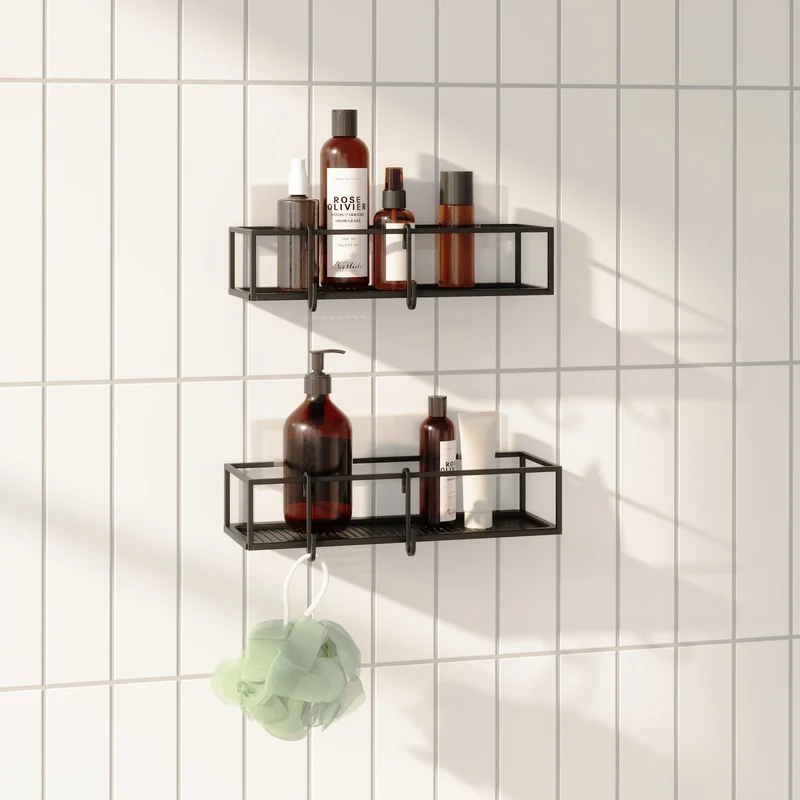 CUBIKO SET 2 Cestini adesivi per doccia / cucina / salone