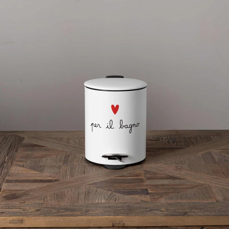 Pattumiera "Per il bagno" - Bianco 5 L