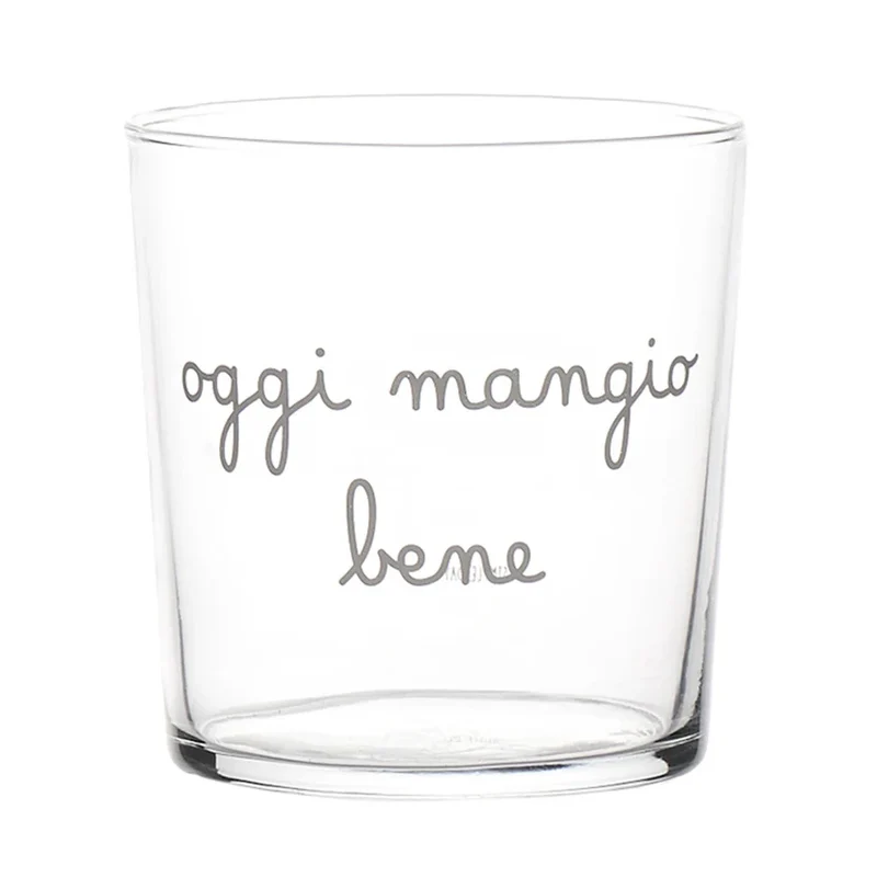 SET 6 bicchieri "Oggi mangio bene"