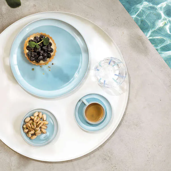 PERLEMOR Piattino per tazzina da caffè - Blu, Premium Porcelain