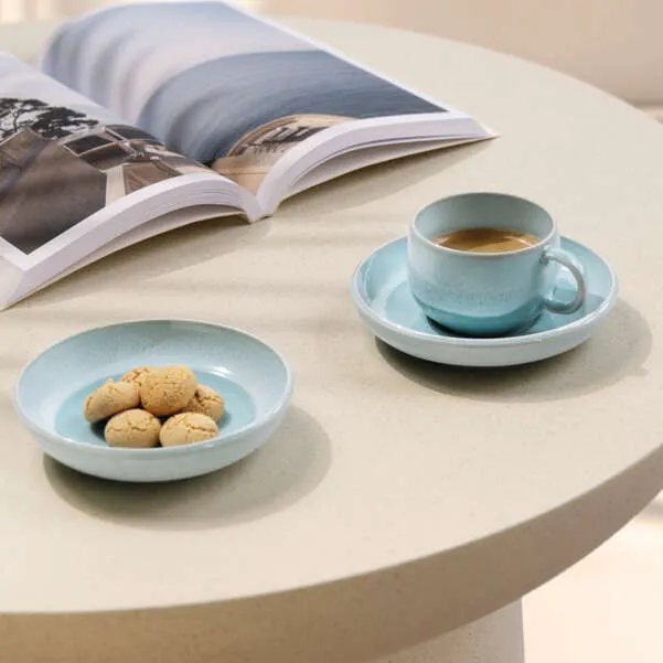 PERLEMOR Piattino per tazzina da caffè - Blu, Premium Porcelain