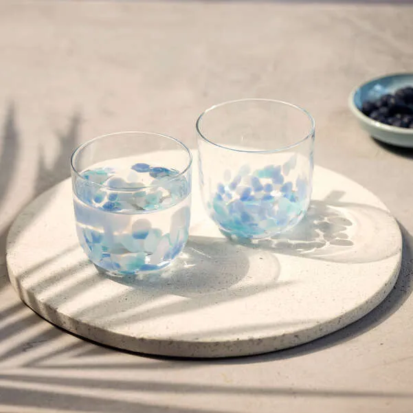 LIKE GLASS Bicchiere da acqua - Blu, 200 ml, vetro SET 2 PZ