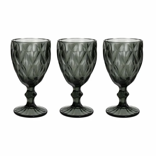 TOGNANA - SET 3 calici cc 320 ROMBUS - Vetro Grigio - N3585T15892A