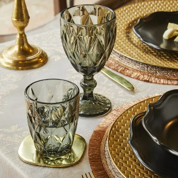 TOGNANA - SET 3 calici cc 320 ROMBUS - Vetro Grigio - N3585T15892A