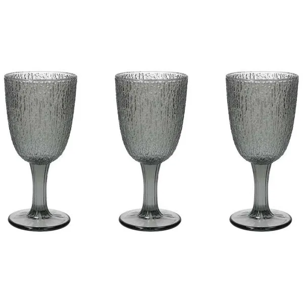 TOGNANA - SET 3 calici 250 cc DAVOR - Vetro Grigio - N3585J80GRIA