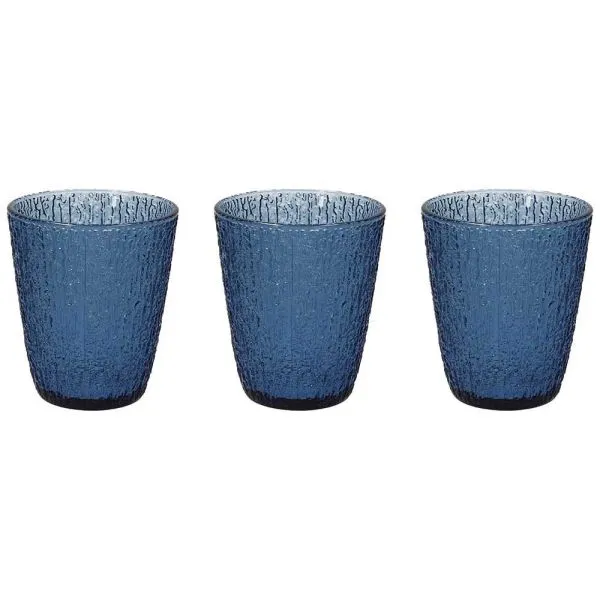 SET 3 bicchieri 280 cc DAVOR - Vetro Blu