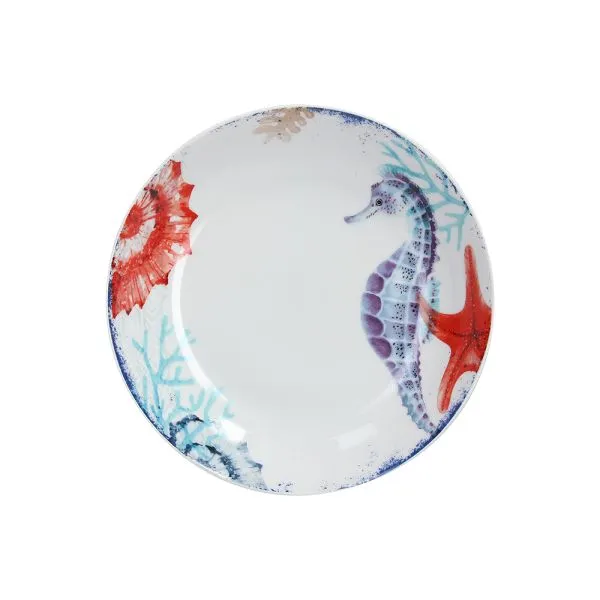 Servizio Tavola 12 pezzi AQUARIUM - Porcellana Rosso-Blu