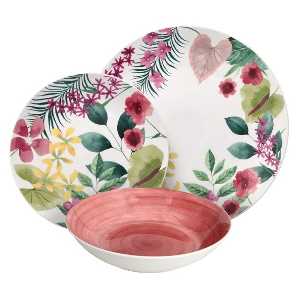 Servizio Tavola 18 pezzi KALIMA - Porcellana Multicolor