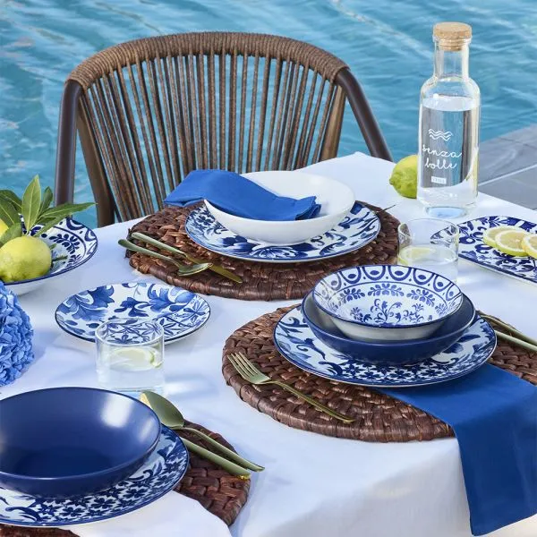 Servizio Tavola 18 pezzi ORTIGIA - Porcellana Blu