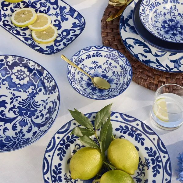 Servizio Tavola 18 pezzi ORTIGIA - Porcellana Blu