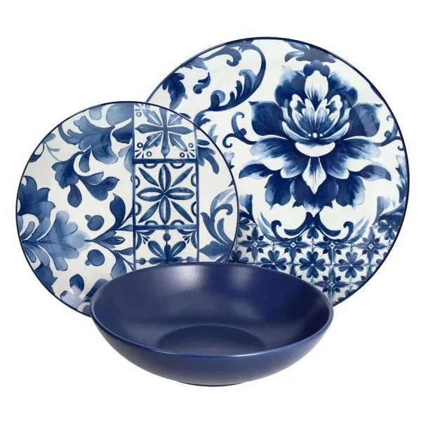 Servizio Tavola 18 pezzi ORTIGIA - Porcellana Blu