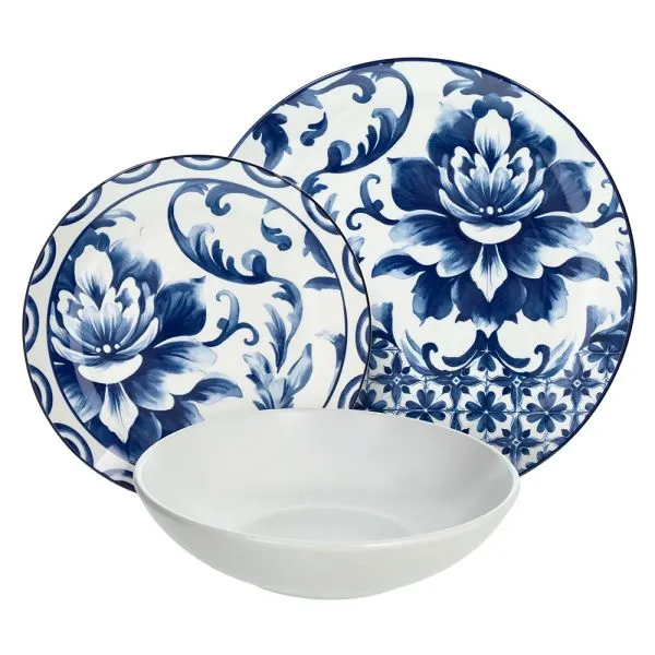 Servizio Tavola 18 pezzi ORTIGIA - Porcellana Blu
