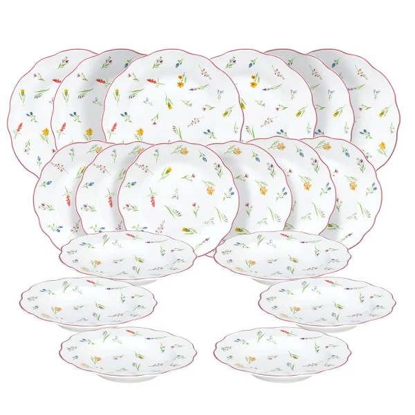 Servizio Tavola 18 pezzi MILLEFIORI - Porcellana Multicolor
