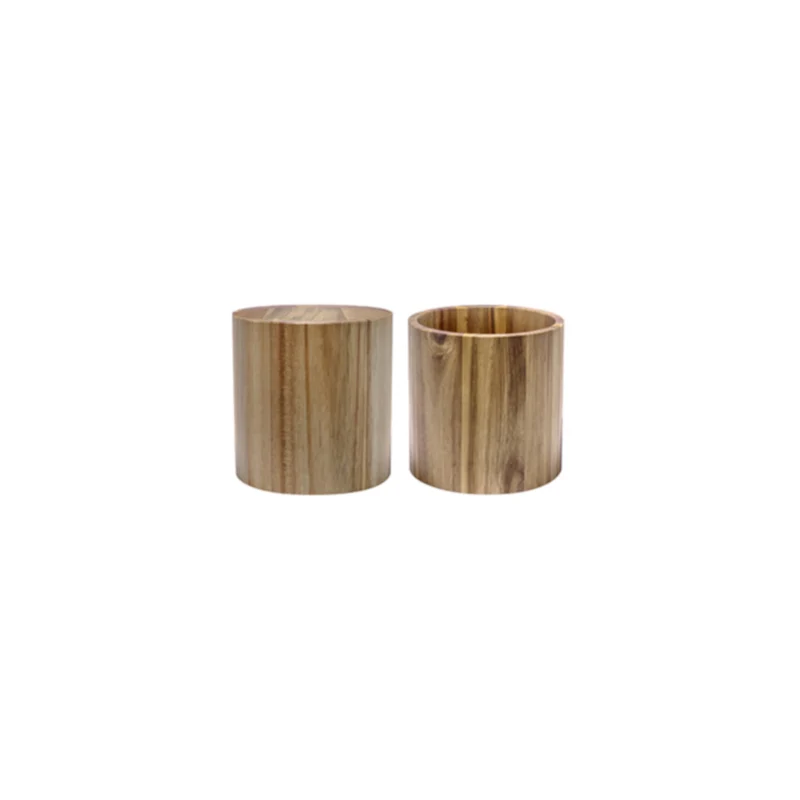 Alzata/contenitore tondo legno di acacia ø cm.15 h.15