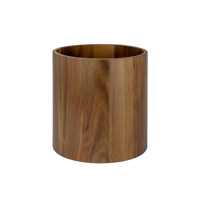 Alzata/contenitore tondo legno di acacia ø cm.20 h.20