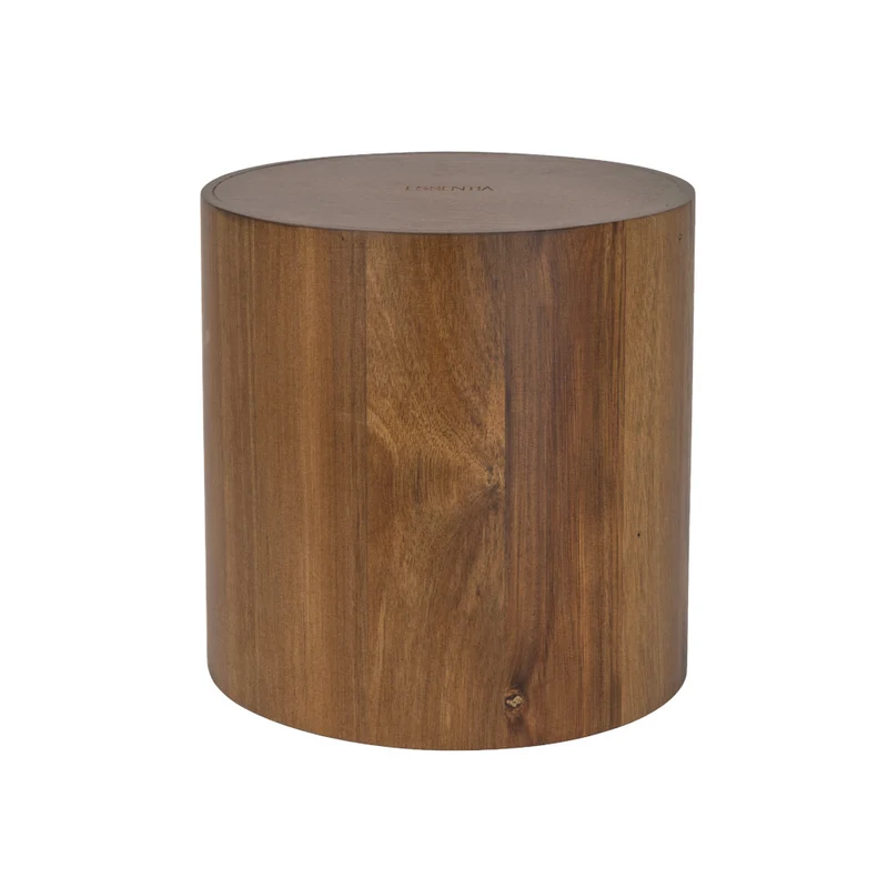 Alzata/contenitore tondo legno di acacia ø cm.20 h.20