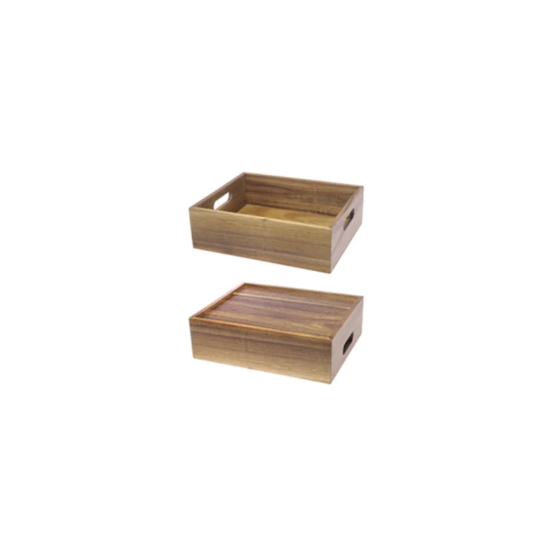 Cassetta/alzata legno di acacia gn 1/2 cm.32.5x26.5 h.10