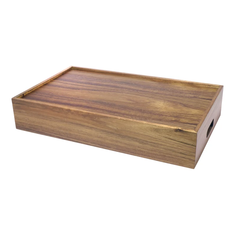 Cassetta/alzata legno di acacia gn 1/1 cm.53x32.5 h.10